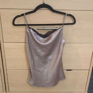 Zara Satin Camisole in Shimmering Taupe